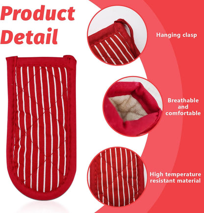ASTIMESA Cast Iron Skillet Handle Covers, Non-Slip Cloth Hot Pan Handle Sleeve, Machine Washable Pot Holders Heat Resistant Potholders for Kitchen Cooking Baking (2, Black，red)