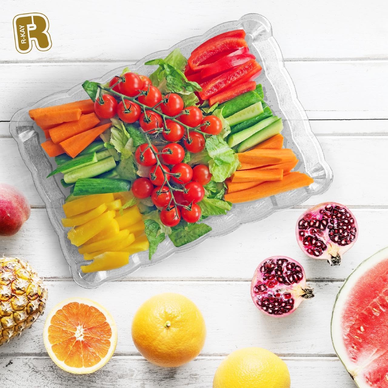 6 Pack Clear Plastic Serving Trays for Party, 9 x 13 Inch - Heavy Duty Plastic Trays for Food - Rectangular Party Serving Trays and Platters - Clear Disposable Trays