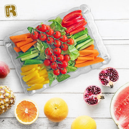 6 Pack Clear Plastic Serving Trays for Party, 9 x 13 Inch - Heavy Duty Plastic Trays for Food - Rectangular Party Serving Trays and Platters - Clear Disposable Trays