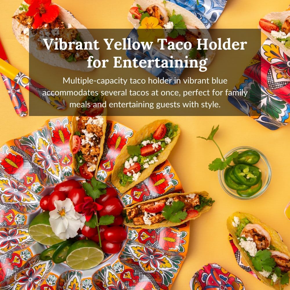 Prepara Multiple Taco Holder, Yellow, Holds 3 Tacos