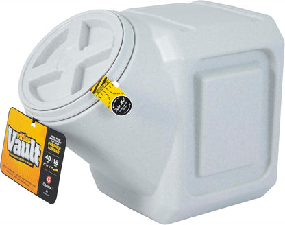 Vittles Vault Traditional Pet Food Storage Container For Dog Kibbles/Bird Seed/Oatmeal/Rice/Flour/Cereal, BPA Free Plastic, Sealed Airtight For Cat Food, Up To 50 lb, Made in USA, With Scoop, Gray