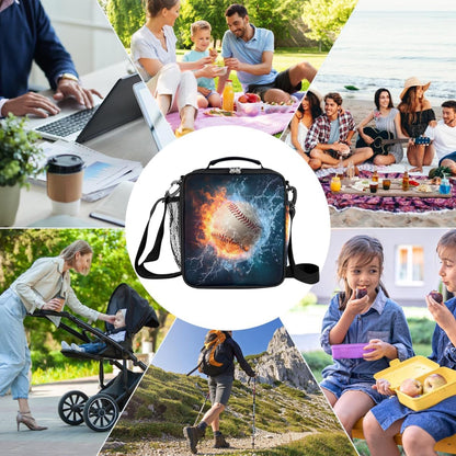 cfpolar Skull Skateboard Lunch Box for Boys Girls, Insulated Lunch Bags for Kids Reusable Mini Cooler Lunch Tote Lunchbox Thermal Meal Tote Kit with Shoulder Strap for Work School Picnic