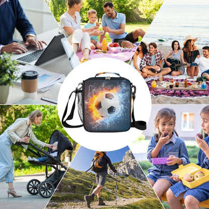 cfpolar Skull Skateboard Lunch Box for Boys Girls, Insulated Lunch Bags for Kids Reusable Mini Cooler Lunch Tote Lunchbox Thermal Meal Tote Kit with Shoulder Strap for Work School Picnic
