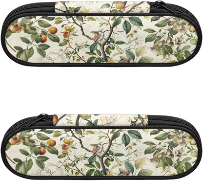 Travel Cutlery Set with Case for Kids Portable Utensil Case Reusable Silverware Pouch for School Travel Lunch Capybara Flower
