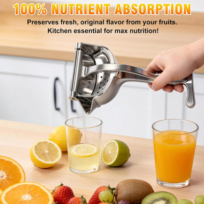 Manual Fruit Juicer Press, Heavy Duty Hand Squeezer with Less Effort Grip
