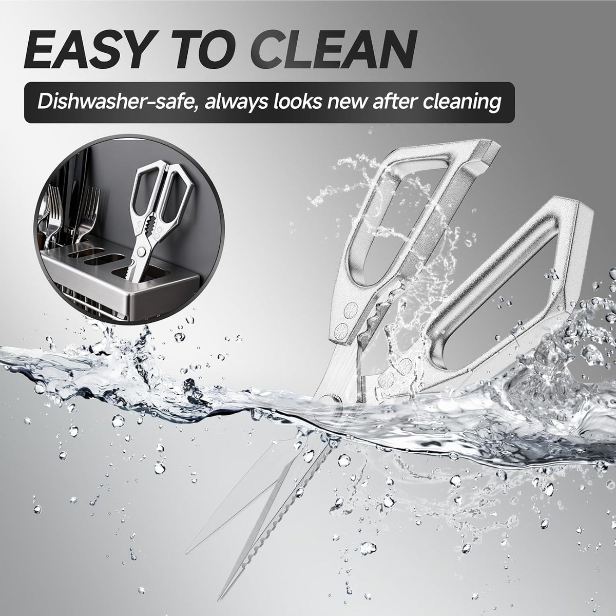 2-Pack Heavy Duty Stainless Steel Kitchen Scissors