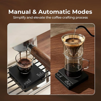 Mini Coffee Scale with Timer - VABICA USB-C Rechargeable Espresso Scale