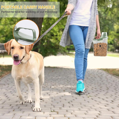 Dog Food Storage Container Airtight Portable Dog Food Container with Handled Lid and Pour Spout,Food Storage for Dog Dry Food Small Pet Food Container with Measuring Cup for Home, Travel,2.8L