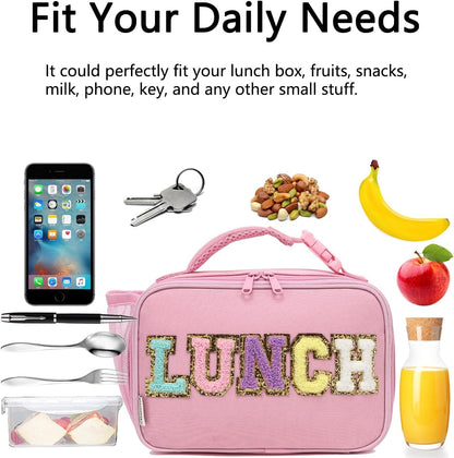 GYEUKHAM Insulated Lunch Box for School, Thermal Reusable Durable Freezable Lunch Bags for Kids Boys Girls Men Women - Small Soft Cooler Portable Lunch Tote Kit for Work Picnic Travel,Black