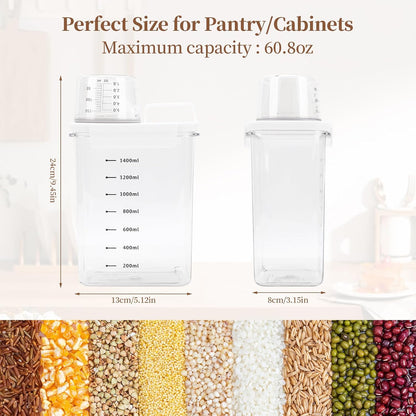 wheat berry storage compatible with granola container, BPA Free Airtight Cereal Container with Pour Spout, Dry Food Storage for Rice, Flour, Oats and Grains, Keeps Pantry Neat and Ingredients Fresh