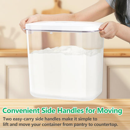 TBMAXS Rice Flour Storage Container - 6.5 Qt | 12 Lbs Crystal-Clear Plastic Food Storage Container Bin with Flip-up Lid, Dry Food Holder for Kitchen Pantry Organization and Storage