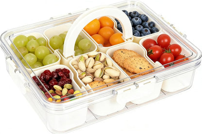 Snackle Box Taco Bar Serving Set for a Party - Divided Lazy Susan Serving Tray - Taco Tuesday Kit - Chip and Dip Serving Set for Party - PET Rotating Appetizer Serving Tray (12"x3.9")