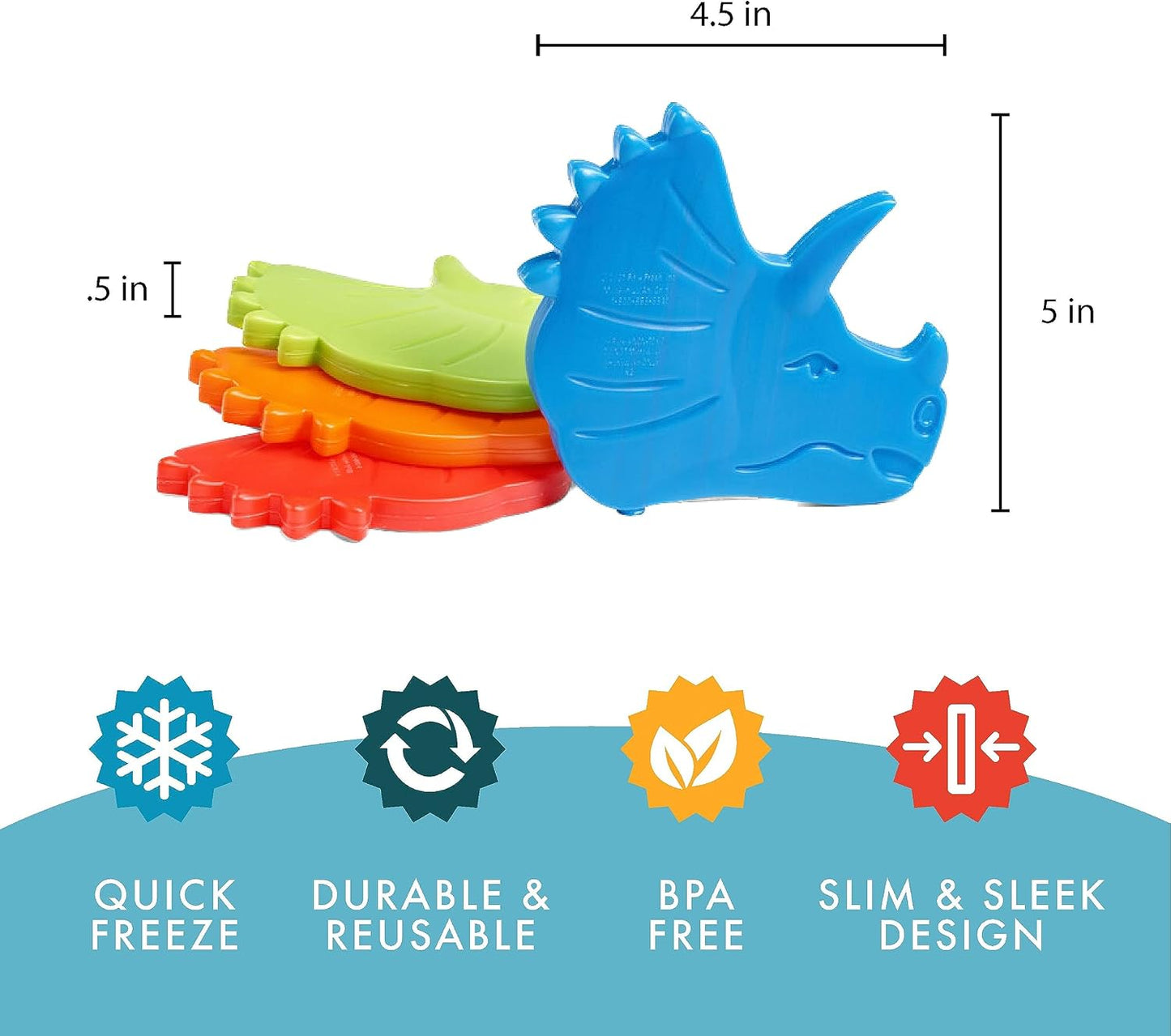 Cool Coolers Kids Lunch Box Ice Packs, Slim Ice Packs for Lunch Bags, Lunch Ice Packs ReusableMulticolored 4 Pack (Butterfly)