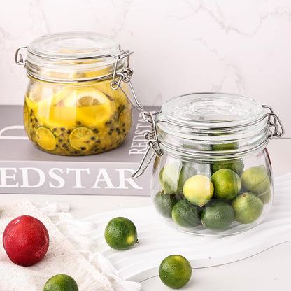Glass Food Storage Jars 37 oz Set of 6,Glass Storage Containers Clear Glass Food Canister with Bamboo Lid Airtight For Serving Tea, Coffee, Flour, Sugar, Candy, Cookie, Spice and More (Square)