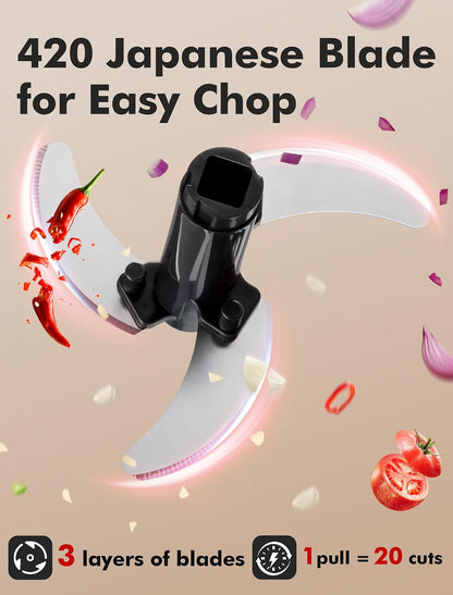 GDL Food Chopper, Vegetable Chopper, Pull String Onion Chopper Dicer, 800ML