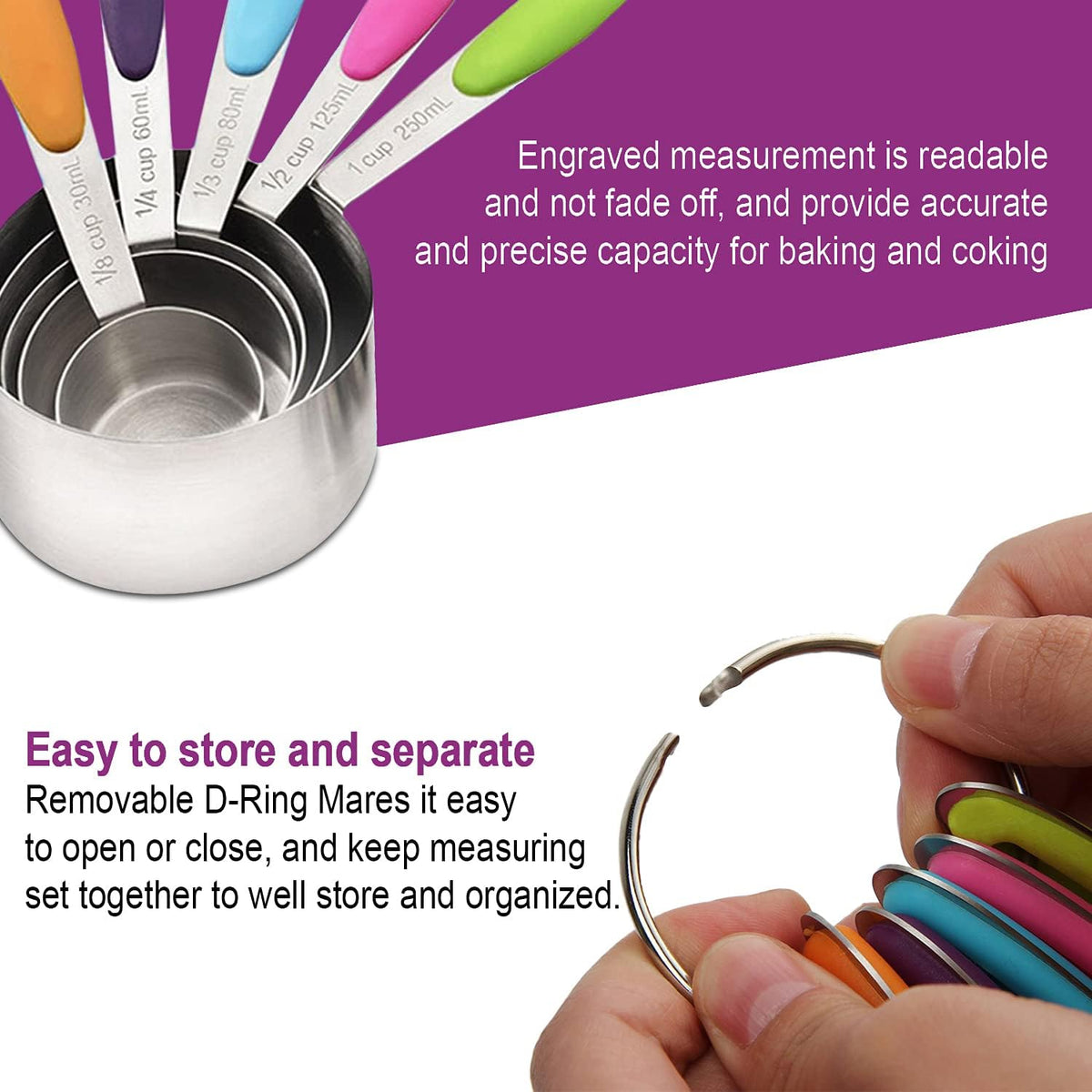 Measuring Cups and Spoons Set. Includes 10 Stainless Steel Measuring Spoons and Cups Set and 1 Plastic Measuring Cup. Liquid Measuring Cups Set and Dry Metal Measuring Cup Set