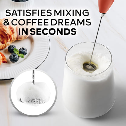Zulay Kitchen Rechargeable Milk Frother Handheld - Frother Wand, Drink Mixer, Electric Whisk Frother, for Cappuccinos, Matcha & Protein Powder - Dynamic 3 Whisk, 3 Speed 500mAh Black - Colors D