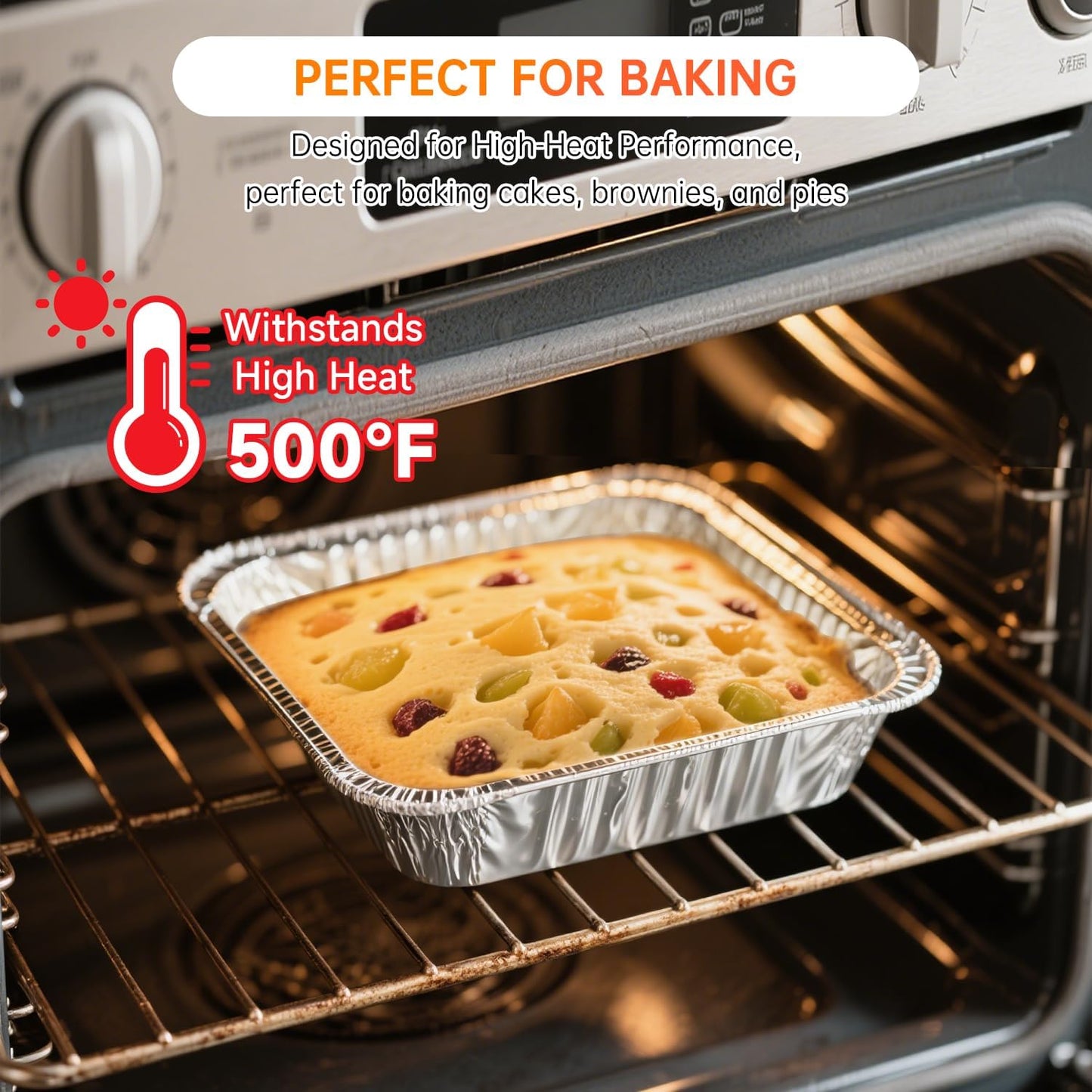 8x8 Aluminum Pans - 20 Pack Disposable Foil Pans, Heavy Duty Square Aluminum Baking & Roasting Trays for Meal Prep, Food Storage, Heating & Party Serving
