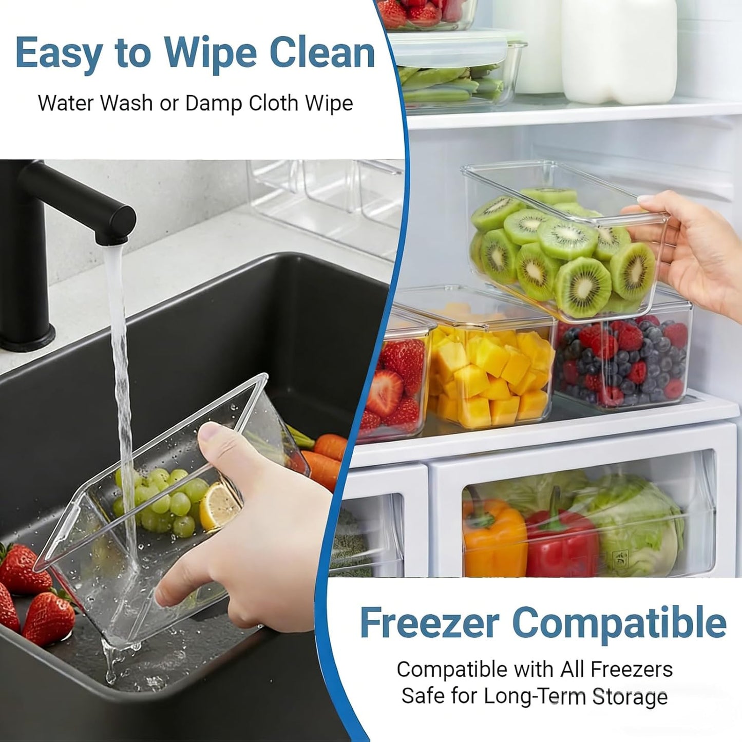 Ice Chilled Condiment Caddy with Lid - 5 Removable Compartments, Serving Containers for Fruit, Caddy, Snack, Sauce, Bar Garnish Holder on Ice, Clear Garnish Tray for Parties and Restaurants (1 Pack)