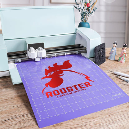 REALIKE 12x12 Light Cutting Mat Compatible with Cricut Maker 3/Maker 4/Maker/Explore 3/4/Air 2/Air/One(3 Mats), Gridded Adhesive Non-Slip Cut Mat for Crafts, Quilting, Sewing and All Arts