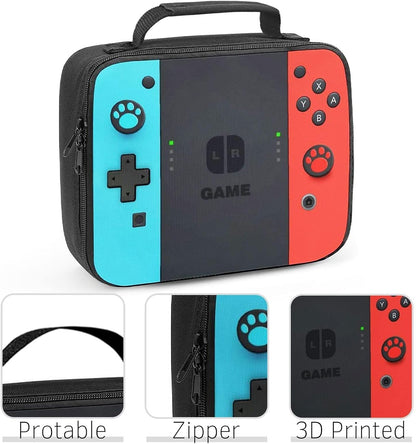 Game Lunch Bag for Boys Girls Gamer, Insulated Video Game Lunch Box for School Work Office Travel Picnic Hiking Beach, Waterproof Leakproof Portable Fits Most Bento Boxes