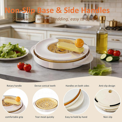 Cream White Chicken Shredder Manual Rotary Meat Shredder