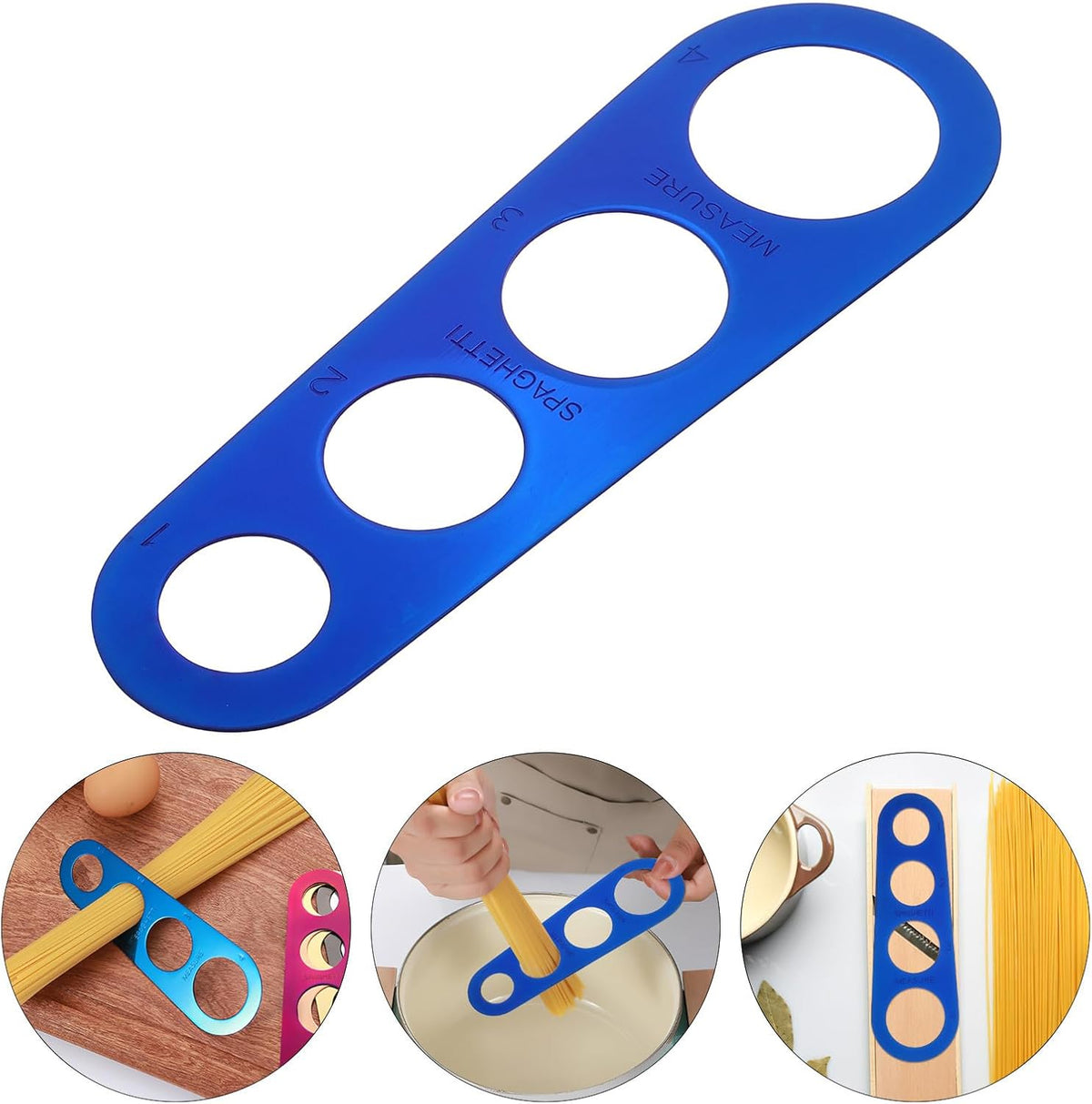 Stainless Steel Spaghetti Measuring Ruler, 4-hole Pasta Portion Tool