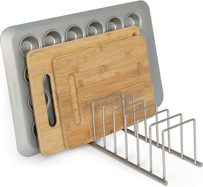 Spectrum Euro Kitchen Organizer for Cooking and Bakeware, Satin Nickel
