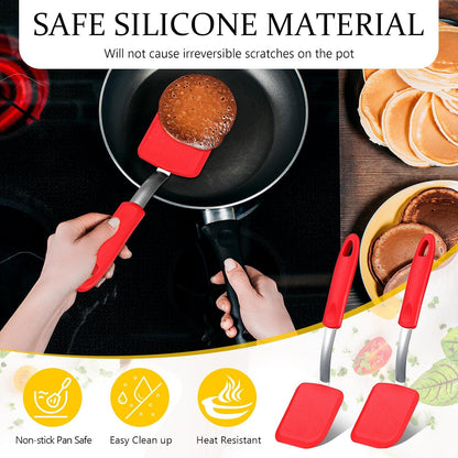 2Pcs Mini Silicone Cookie Brownie Spatula, Solid Flat, Khaki