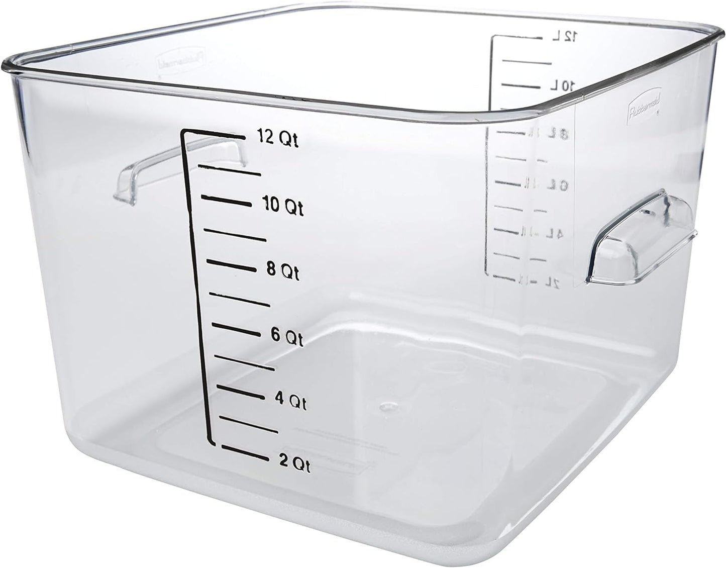 Rubbermaid Commercial Products Space Saving Square Food Storage Container 6 Quart Clear for Kitchen/Sous Vide/Meal Prep
