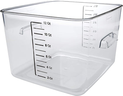 Rubbermaid Commercial Products Space Saving Square Food Storage Container 6 Quart Clear for Kitchen/Sous Vide/Meal Prep