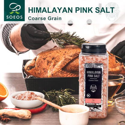 Soeos Himalayan Pink Salt, Coarse Grain, 39 oz (2.4 lb), Bottled