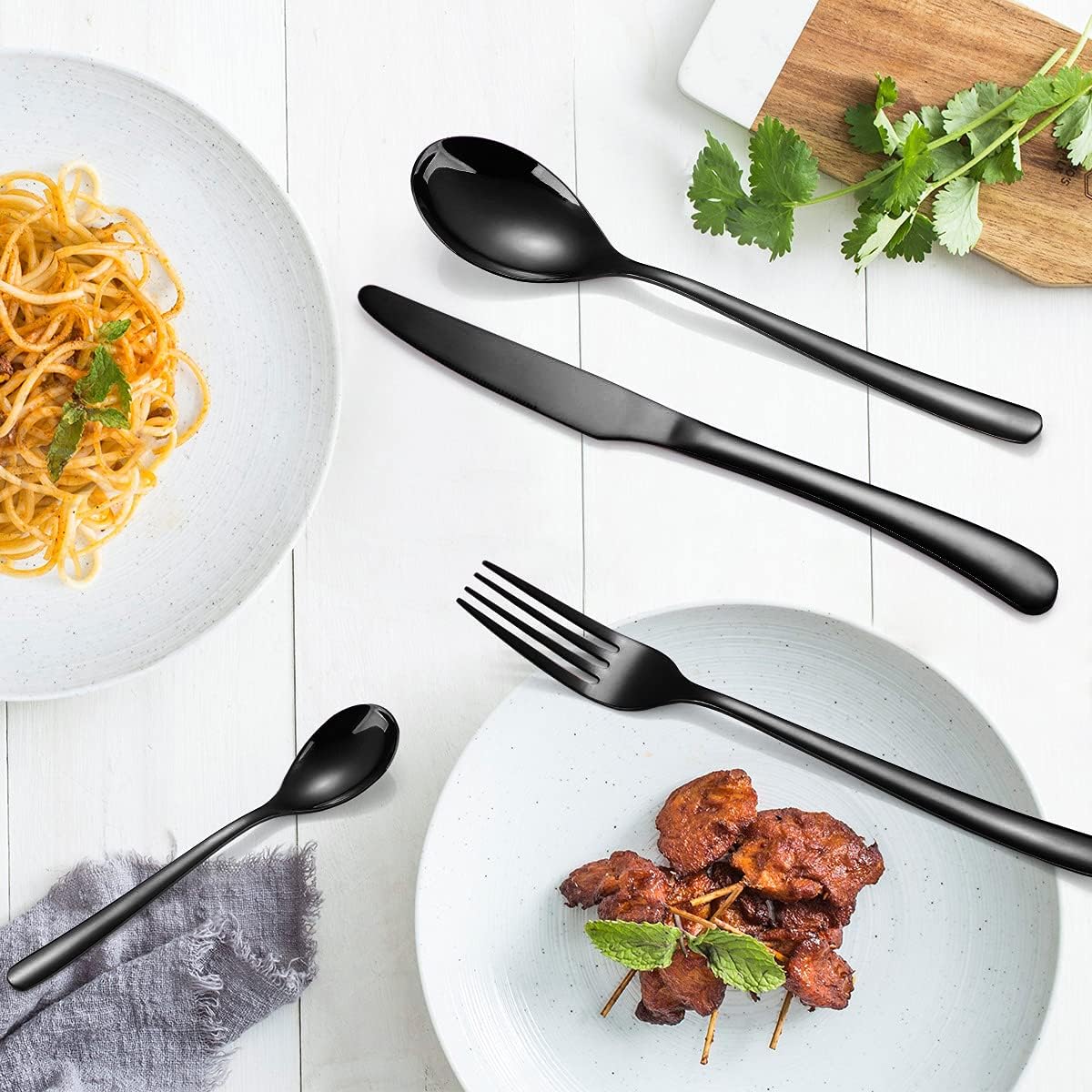 AARAINBOW 6 Pieces 18/8 Stainless Steel Flatware Set Portable Reusable Cutlery Set Travel Utensils Set Including Chopsticks Knife Fork Spoon Straws Cleaning Brush Dishwasher Safe (Green golden)