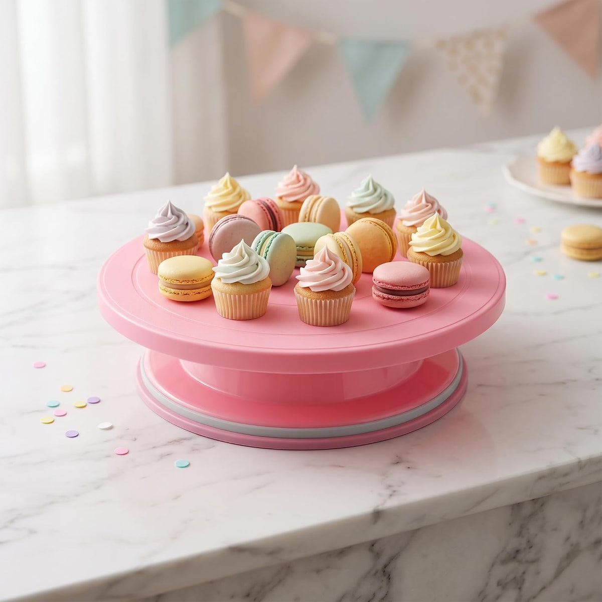 3 Pcs 11 Inch Rotating Cake Turntable, Smooth 360° Revolving Cake Stand