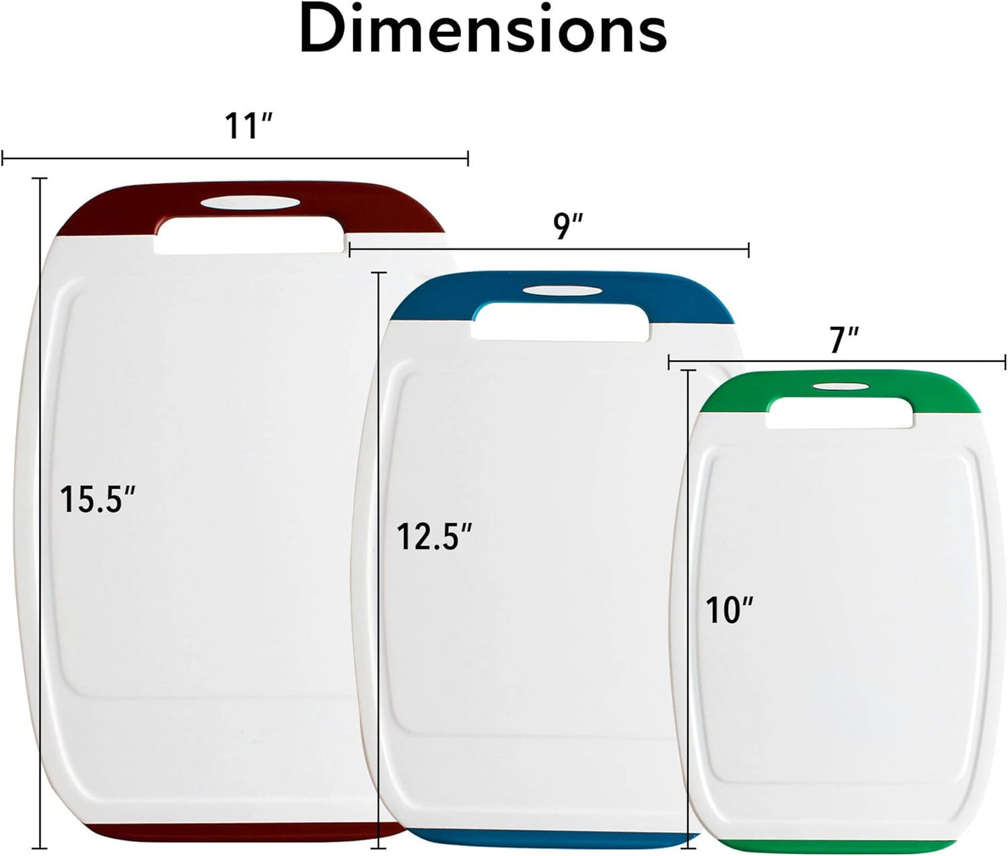 Neoflam Microban Protection Cutting Board 3 Piece Set, Stain & Odor/BPA Free, Reversable Board, Upgraded Larger Juice Groove, Non-Slip EZ Grip Handle, Dishwasher Safe, Pastel