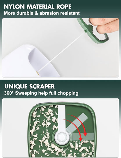 Geedel Vegetable Chopper, Manual Food Chopper with Hand Pull String, 500ml