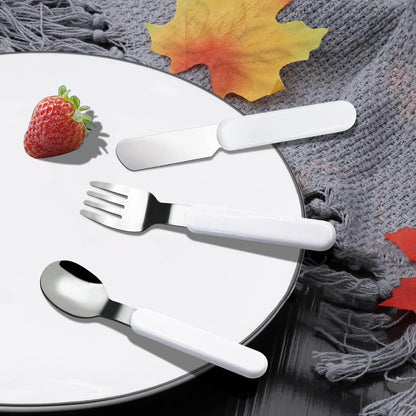 VANRA 2-Piece Children Fork And Spoon Set 18/10 Stainless Steel Child Flatware Set Kids Utensils Set with Case for Lunch Box