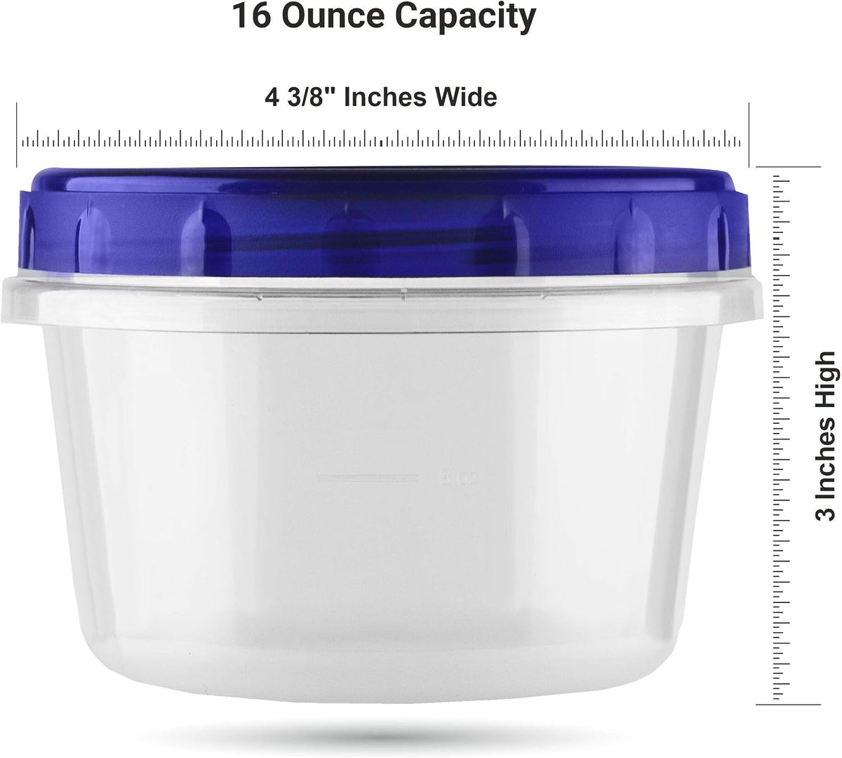 Twist Top Food Deli Containers Screw And Seal Lid 16 Oz Stackable Reusable Plastic Storage Container 12 Pack.