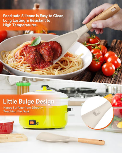 Badiano Cooking Spoon and Rice Scooper for Nonstick Cookware,Multi-function