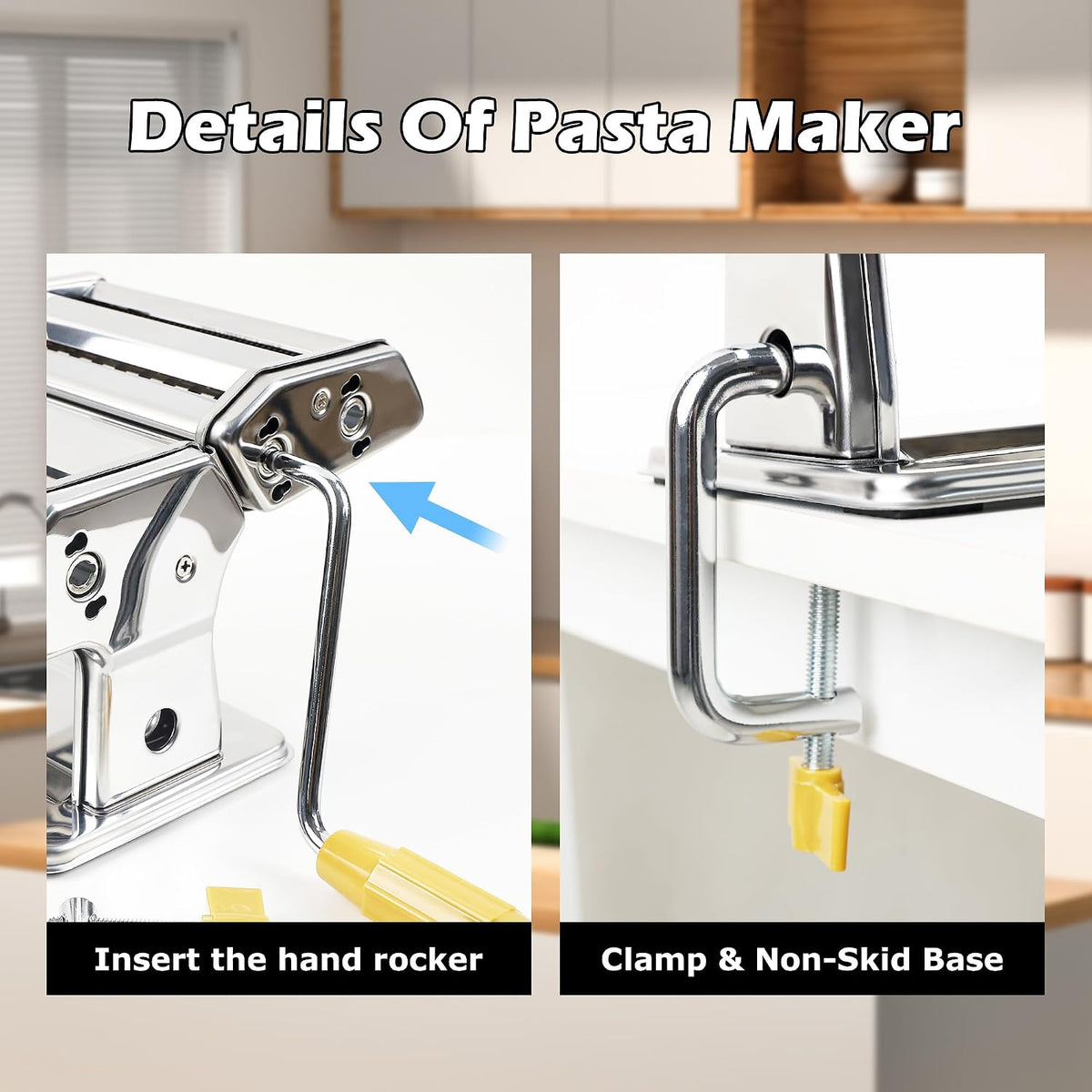 3 in 1 Pasta Maker Machine,7 Adjustable Thickness Settings Pasta Roller