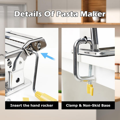 3 in 1 Pasta Maker Machine,7 Adjustable Thickness Settings Pasta Roller