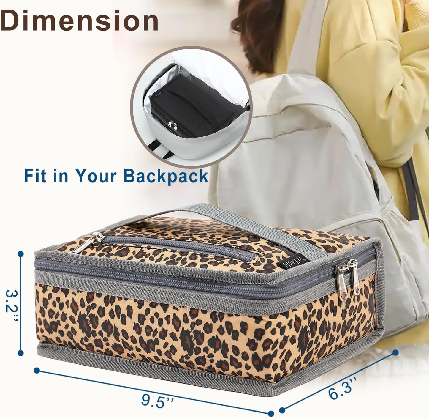 FlowFly Small Insulated Lunch box Portable Soft Bag Mini Cooler Thermal Meal Tote Kit with Handle for Work & School, Black