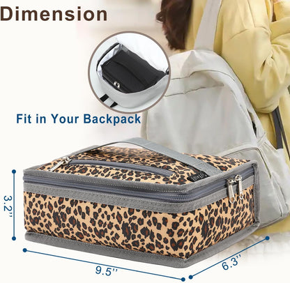 FlowFly Small Insulated Lunch box Portable Soft Bag Mini Cooler Thermal Meal Tote Kit with Handle for Work & School, Black
