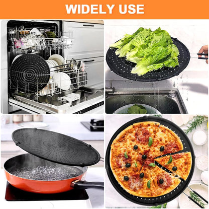 Splatter Screen for Frying Pan, Grease Splatter Guard, Heat-Resistant Splatter Guards for Frying, Silicone Splatter Guard for Everyday Cooking, Dishwasher Safe （16in×12in×0.5in）