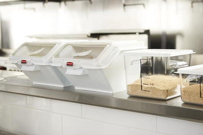 Rubbermaid Commercial Products Space Saving Square Food Storage Container 6 Quart Clear for Kitchen/Sous Vide/Meal Prep