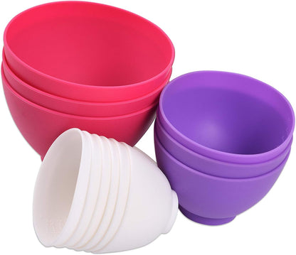Silicone Mixing Bowl for Melting Chocolate, 6PCS (Green, Grey, White)