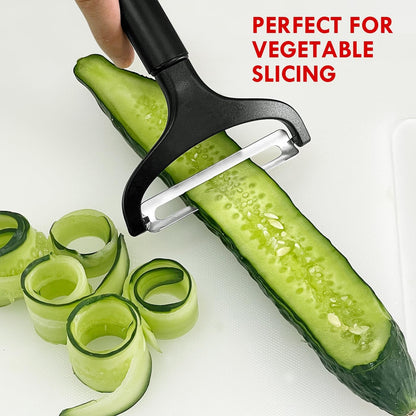 LHS Cabbage Peeler for Kitchen, Wide Mouth Vegetable Peeler, Stainless Steel Fruit Shredder Slicer with Non-Slip Handle and Sharp Blade