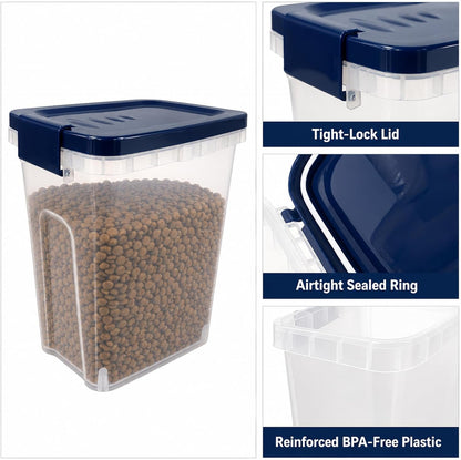 2 Lbs Small Cat Dog Food Storage Container for Bird Seed, Pet Food, 2 Pack | 2QT Versatile Dry Food Bin Portable Dispenser with Wide-Mouth Pour Spout for Rice, Flour, Cereal, Storage and Organization
