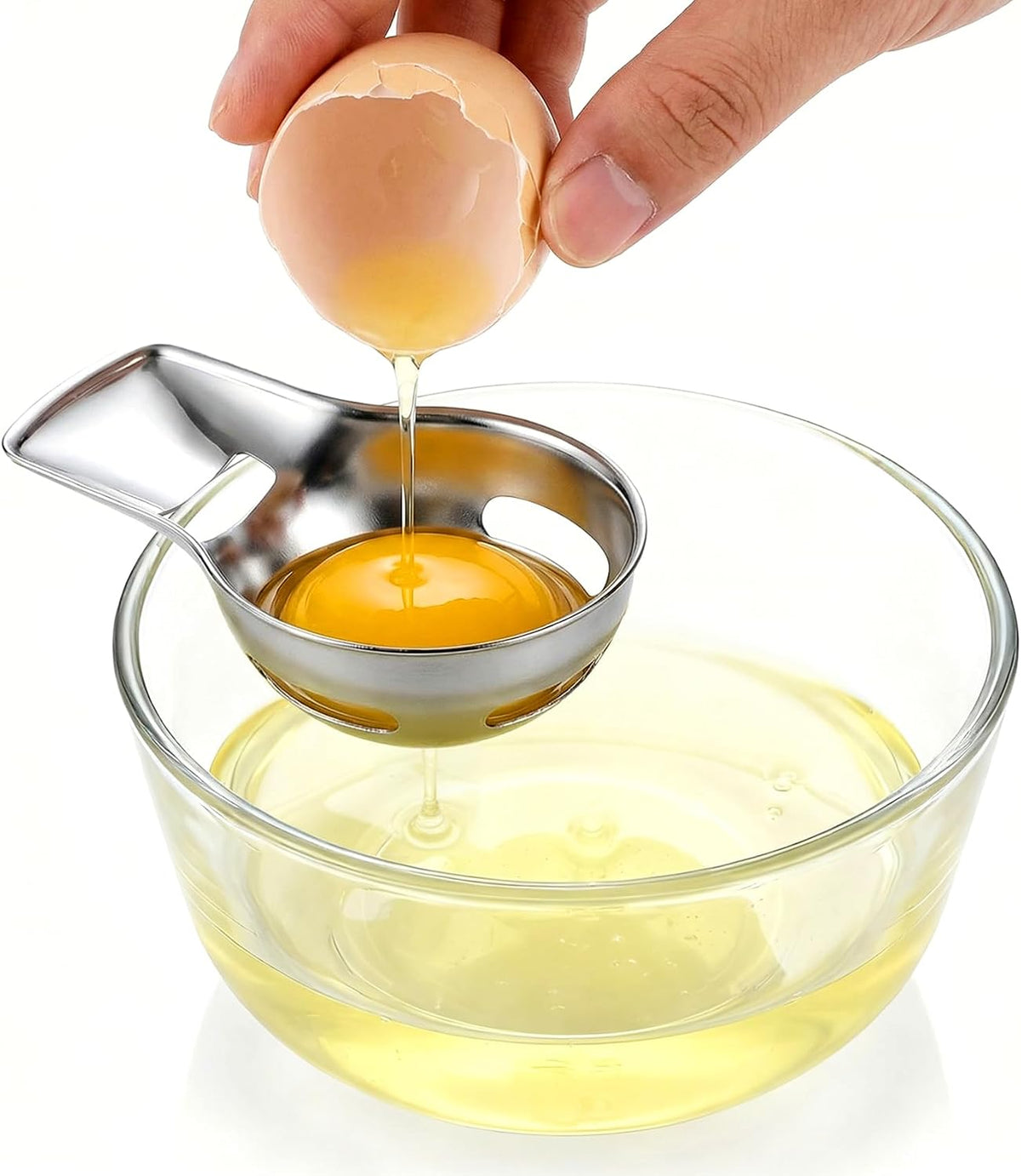 Egg Yolk Separator, Egg Separator for Raw Eggs Food Grade Stainless Steel for Raw Eggs