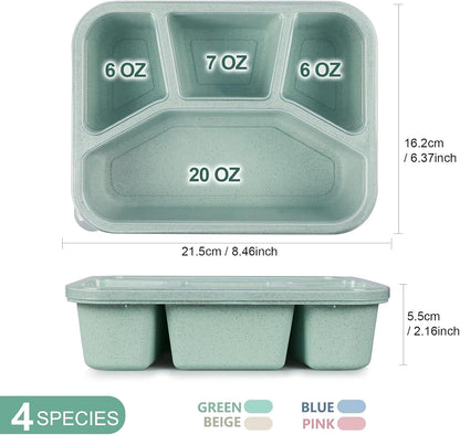 32 oz Meal Prep Containers,10Pcs Reusable Food Storage Containers with Lids | Wheat Straw Bento Lunch Box Container, Leakproof To Go Food Containers Stackable BPA Free, Microwave Freezer Dishwasher Safe